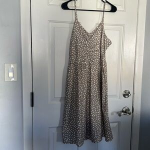 Tan and white spaghetti strap dress